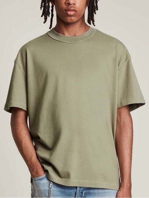 Allsaints Isac Oversized Crew T-Shirt Size Medium M Green
